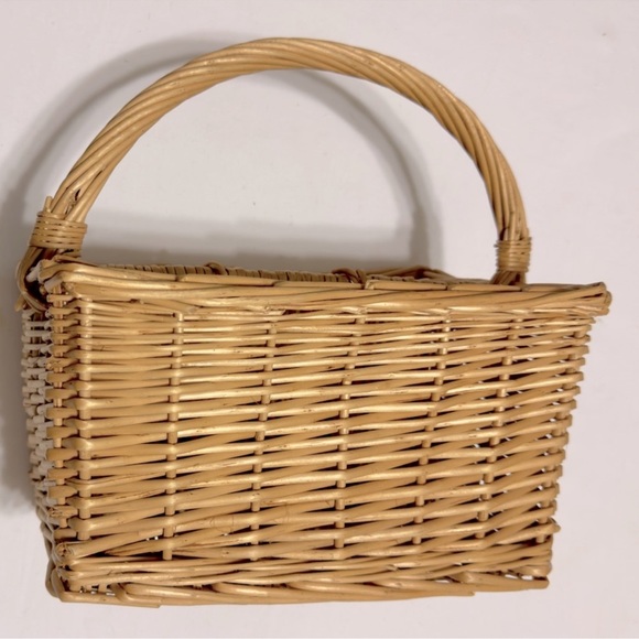 THE BASKET LADY Wicker Picnic Caddy Kitchen Cutlery Napkin Wooden Basket - Picture 4 of 15